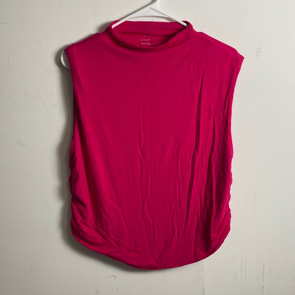 a new day Sleeveless Mock Neck Muscle Tee - Fuchsia Pink